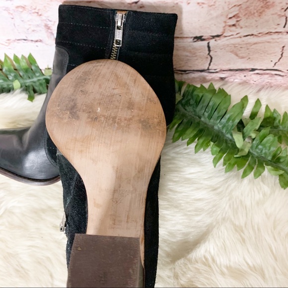 Madewell Lindley Suede Quilted Black Booties Size 8.5 - Picture 8 of 9